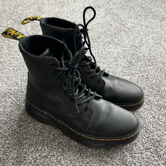 Dr. Martens black boots. Excellent shape! Unisex Size 9 men size 10 ladies.